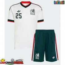 Camisa de Futebol México Roberto Alvarado #25 Equipamento Secundário Infantil Mundo 2026 Manga Curta (+ Calças curtas)